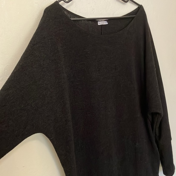 2XL sweater dress tunic with dolman sleeves scoop neck black - Picture 2 of 7